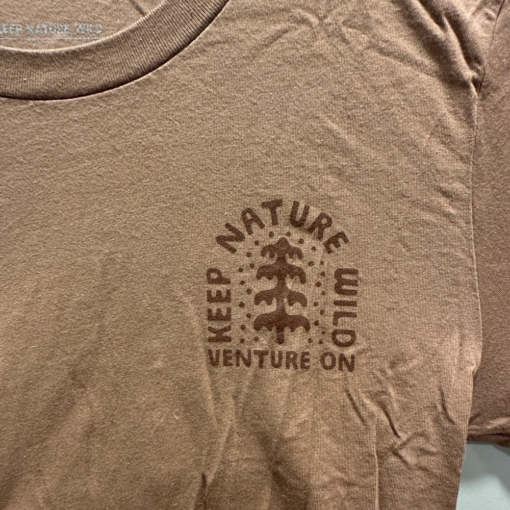 Brown Keep Nature Wild Short Sleeve Graphic Tee